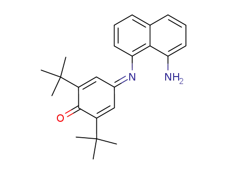 Molecular Structure of 120570-51-6 (2,5-Cyclohexadien-1-one,
4-[(8-amino-1-naphthalenyl)imino]-2,6-bis(1,1-dimethylethyl)-)