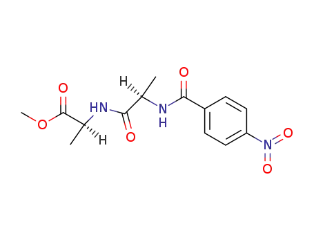 Molecular Structure of 93710-01-1 (L-Alanine, N-[N-(4-nitrobenzoyl)-D-alanyl]-, methyl ester)