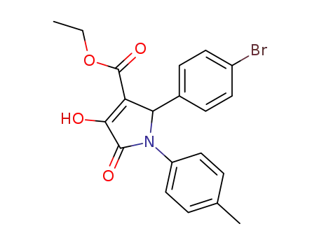 Molecular Structure of 139266-67-4 (1H-Pyrrole-3-carboxylic acid,
2-(4-bromophenyl)-2,5-dihydro-4-hydroxy-1-(4-methylphenyl)-5-oxo-,
ethyl ester)