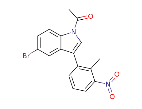 Molecular Structure of 89346-34-9 (1H-Indole, 1-acetyl-5-bromo-3-(2-methyl-3-nitrophenyl)-)