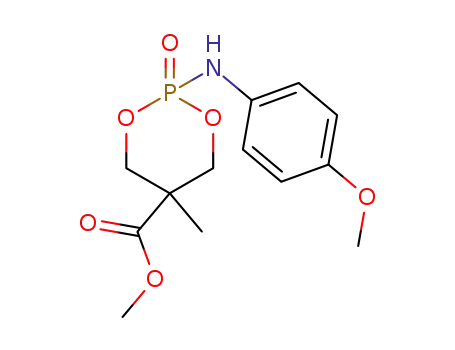 Molecular Structure of 27247-49-0 (methyl 2-[(4-methoxyphenyl)amino]-5-methyl-1,3,2-dioxaphosphinane-5-carboxylate 2-oxide)