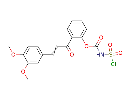 Molecular Structure of 88701-95-5 (Carbamic acid, (chlorosulfonyl)-,
2-[3-(3,4-dimethoxyphenyl)-1-oxo-2-propenyl]phenyl ester, (E)-)