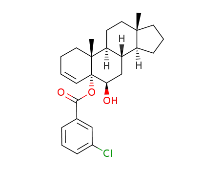 Molecular Structure of 76183-44-3 (5α-(m-chlorobenzoyloxy)androst-3-en-6β-ol)