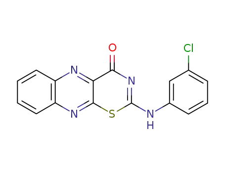 Molecular Structure of 154371-18-3 (2-[(3-chlorophenyl)amino]-4H-[1,3]thiazino[5,6-b]quinoxalin-4-one)