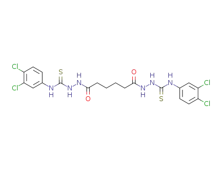 Molecular Structure of 139004-32-3 (Hexanedioic acid,
bis[2-[[(3,4-dichlorophenyl)amino]thioxomethyl]hydrazide])