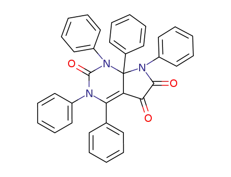 Molecular Structure of 90140-26-4 (7,7a-Dihydro-1,3,4,7,7a-pentaphenyl-1H-pyrrolo[2,3-d]pyrimidine-2,5,6(5H)-trione)