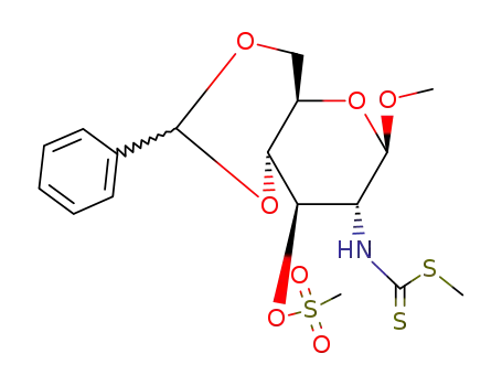 methyl <i>O</i><sup>4</sup>,<i>O</i><sup>6</sup>-(<i>R</i>)-benzylidene-<i>O</i><sup>3</sup>-methanesulfonyl-2-methylsulfanylthiocarbonylamino-β-<i>D</i>-2-deoxy-glucopyranoside