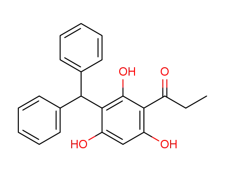 Molecular Structure of 105630-22-6 (1-Propanone, 1-[3-(diphenylmethyl)-2,4,6-trihydroxyphenyl]-)