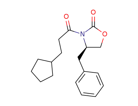 Molecular Structure of 289677-10-7 ((R)-4-BENZYL-3-(3-CYCLOPENTYL-PROPIONYL)-OXAZOLIDIN-2-ONE)