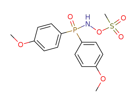 Molecular Structure of 73452-24-1 (N-(bis-p-methoxyphenylphosphinoyl)-O-methylsulphonylhydroxylamine)
