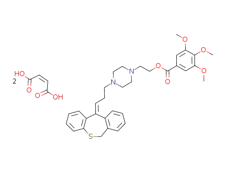 Benzoic acid, 3,4,5-trimethoxy-, 2-(4-(3-dibenzo(b,e)thiepin-11(6H)-ylidenepropyl)-1-piperazinyl)ethyl ester, (E)-, (Z)-2-butenedioate (1:2)
