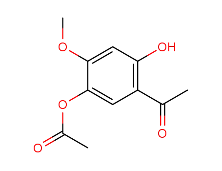 Molecular Structure of 69470-86-6 (1-(5-acetoxy-2-hydroxy-4-methoxy-phenyl)-ethanone)
