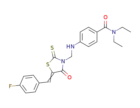 5-(p-Fluorobenzylidene)-3-<p-(N,N-diethylcarbamoyl)anilinomethyl>-4-oxo-thiazolidine-2-thione