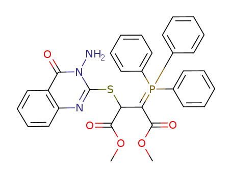Molecular Structure of 1064039-56-0 (dimethyl 2-[(3-amino-4-oxo-3,4-dihydro-2-quinazolinyl)sulfanyl]-3-(triphenylphosphoranylidine)-butanedioate)