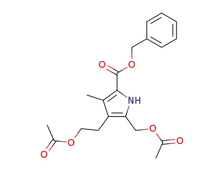 Molecular Structure of 51089-82-8 (1H-Pyrrole-2-carboxylic acid,
4-[2-(acetyloxy)ethyl]-5-[(acetyloxy)methyl]-3-methyl-, phenylmethyl ester)