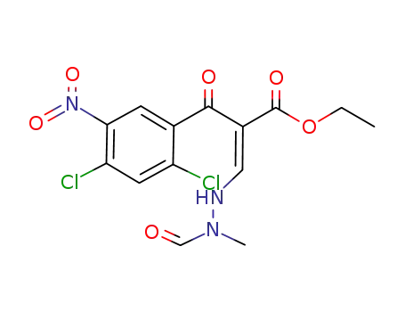 2-(2,4-Dichlor-5-nitro-benzoyl)-3-(2-formyl-2-methylhydrazino)acrylsaeure-ethylester