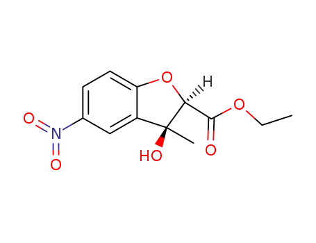 2-Benzofurancarboxylic acid, 2,3-dihydro-3-hydroxy-3-methyl-5-nitro-,
ethyl ester, cis-