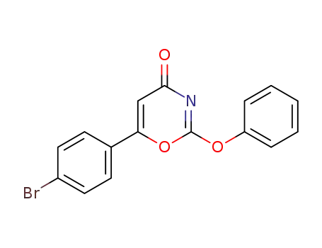 Molecular Structure of 87905-53-1 (4H-1,3-Oxazin-4-one, 6-(4-bromophenyl)-2-phenoxy-)