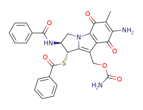 Thiobenzoic acid S-((1R,2S)-7-amino-2-benzoylamino-9-carbamoyloxymethyl-6-methyl-5,8-dioxo-2,3,5,8-tetrahydro-1H-pyrrolo[1,2-a]indol-1-yl) ester
