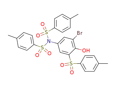 Molecular Structure of 100073-67-4 (C<sub>27</sub>H<sub>24</sub>BrNO<sub>7</sub>S<sub>3</sub>)