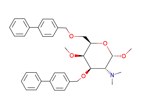 Molecular Structure of 131227-56-0 (Methyl 2-deoxy-2-(N,N-dimethylamino)-3,6-diphenylbenzyl-4-O-methyl-α-D-galactopyranoside)