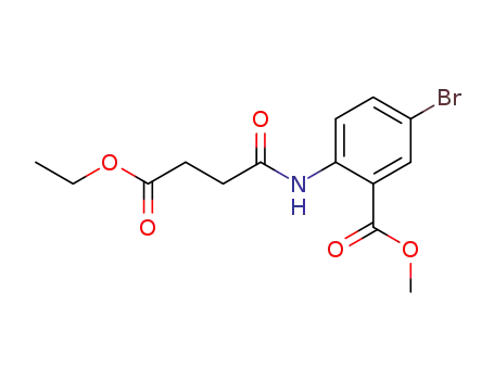 Molecular Structure of 120572-45-4 (Benzoic acid, 5-bromo-2-[(4-ethoxy-1,4-dioxobutyl)amino]-, methyl
ester)