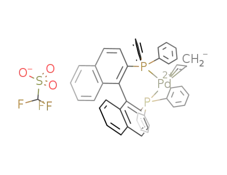 Molecular Structure of 1073937-30-0 ([((R)-2,2'-bis(diphenylphosphino)-1,1'-binaphthyl)Pd(η3-allyl)][CF3SO3])