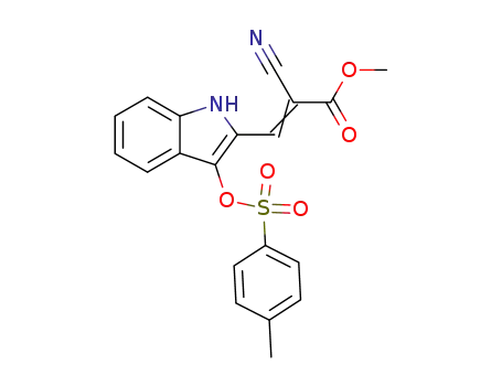 Molecular Structure of 139221-34-4 (2-Propenoic acid,
2-cyano-3-[3-[[(4-methylphenyl)sulfonyl]oxy]-1H-indol-2-yl]-, methyl ester,
(E)-)