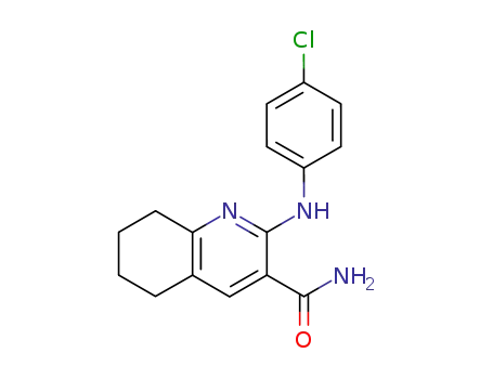 Molecular Structure of 117052-12-7 (2-[(4-chlorophenyl)amino]-5,6,7,8-tetrahydroquinoline-3-carboxamide)
