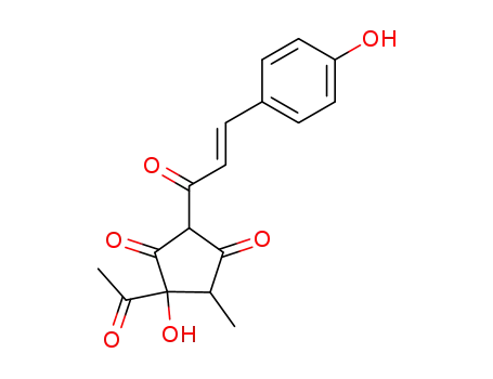 4-Acetyl-4-hydroxy-2-[(E)-3-(4-hydroxy-phenyl)-acryloyl]-5-methyl-cyclopentane-1,3-dione