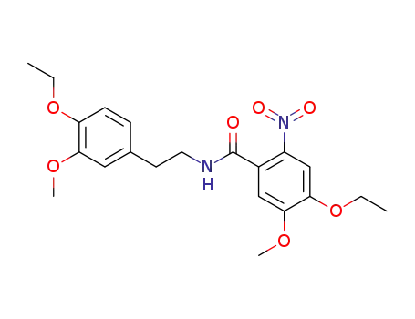 Molecular Structure of 125232-05-5 (4-Ethoxy-N-[2-(4-ethoxy-3-methoxy-phenyl)-ethyl]-5-methoxy-2-nitro-benzamide)