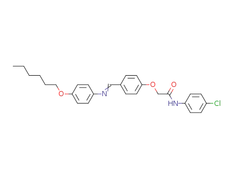 Molecular Structure of 88951-38-6 (Acetamide,
N-(4-chlorophenyl)-2-[4-[[[4-(hexyloxy)phenyl]imino]methyl]phenoxy]-)