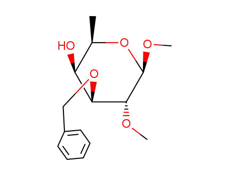 Molecular Structure of 71695-51-7 (methyl 3-O-benzyl-6-deoxy-2-O-methyl-α-D-glucopyranoside)