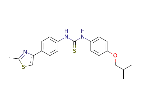 Molecular Structure of 7021-81-0 (1-(4-isobutoxy-phenyl)-3-[4-(2-methyl-thiazol-4-yl)-phenyl]-thiourea)