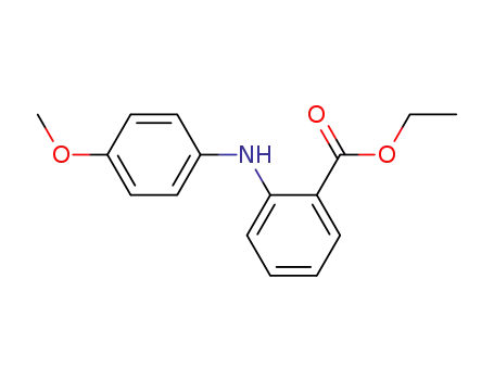 Molecular Structure of 23868-19-1 (Benzoic acid, 2-[(4-methoxyphenyl)amino]-, ethyl ester)