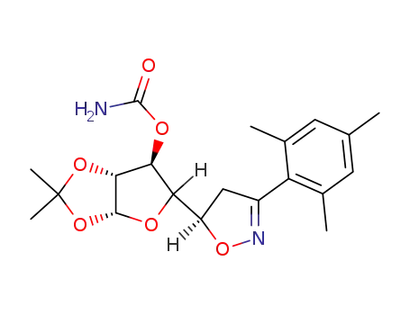 Carbamic acid (3aR,6S,6aR)-2,2-dimethyl-5-[(R)-3-(2,4,6-trimethyl-phenyl)-4,5-dihydro-isoxazol-5-yl]-tetrahydro-furo[2,3-d][1,3]dioxol-6-yl ester