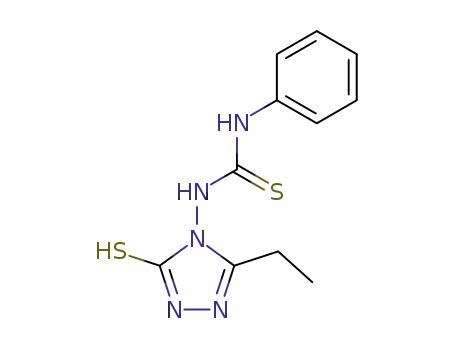 Molecular Structure of 60783-86-0 (Thiourea,
N-(3-ethyl-1,5-dihydro-5-thioxo-4H-1,2,4-triazol-4-yl)-N'-phenyl-)