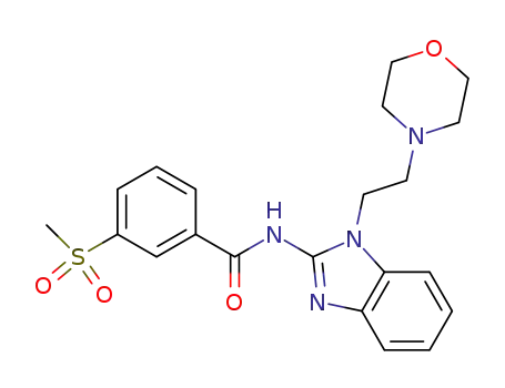 Molecular Structure of 509093-57-6 (Benzamide,
3-(methylsulfonyl)-N-[1-[2-(4-morpholinyl)ethyl]-1H-benzimidazol-2-yl]-)