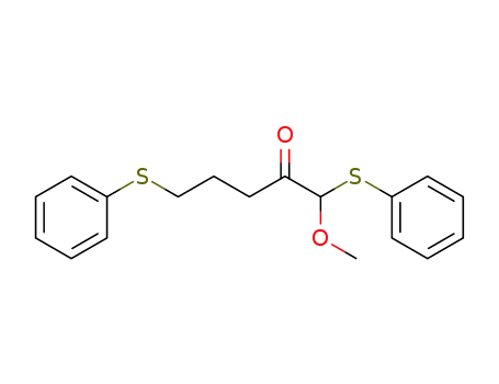 Molecular Structure of 89171-39-1 (2-Pentanone, 1-methoxy-1,5-bis(phenylthio)-)