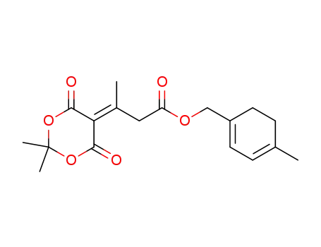 Molecular Structure of 89404-46-6 (Butanoic acid, 3-(2,2-dimethyl-4,6-dioxo-1,3-dioxan-5-ylidene)-,
(4-methyl-1,3-cyclohexadien-1-yl)methyl ester)