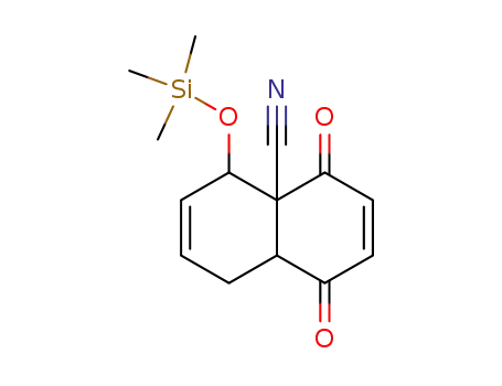 Molecular Structure of 130663-51-3 (4a(4H)-Naphthalenecarbonitrile,
1,5,8,8a-tetrahydro-1,4-dioxo-5-[(trimethylsilyl)oxy]-)
