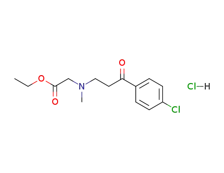 Molecular Structure of 85975-25-3 (3-(4-chlorophenyl)-N-(2-ethoxy-2-oxoethyl)-N-methyl-3-oxopropan-1-aminium chloride)