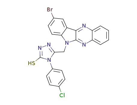 3H-1,2,4-Triazole-3-thione, 2,4-dihydro-5-((9-bromo-6H-indolo(2,3-b)quinoxalin-6-yl)methyl)-4-(4-chlorophenyl)-