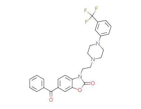 Molecular Structure of 81513-99-7 (6-Benzoyl-3-{2-[4-(3-trifluoromethyl-phenyl)-piperazin-1-yl]-ethyl}-3H-benzooxazol-2-one)