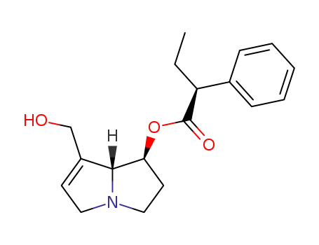 Molecular Structure of 114423-02-8 (7-O-<(S)-2-phenylbutyryl>heliotridine)