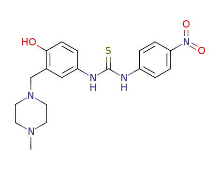 Molecular Structure of 93958-37-3 (Thiourea,
N-[4-hydroxy-3-[(4-methyl-1-piperazinyl)methyl]phenyl]-N'-(4-nitrophenyl)
-)