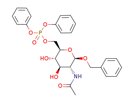 Molecular Structure of 122351-25-1 (benzyl 2-acetamido-2-deoxy-β-D-glucopyranoside 6-(diphenyl phosphate))