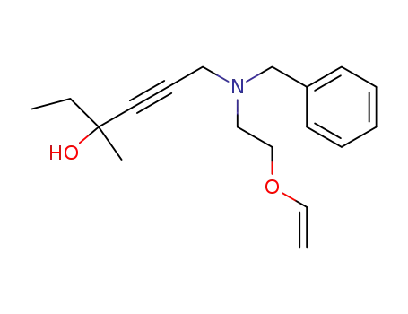 Molecular Structure of 73732-06-6 (6-[Benzyl-(2-vinyloxy-ethyl)-amino]-3-methyl-hex-4-yn-3-ol)