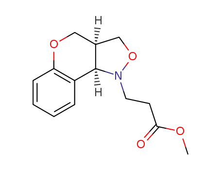 Molecular Structure of 89903-28-6 (3H-[1]Benzopyrano[4,3-c]isoxazole-1(4H)-propanoic acid,
3a,9b-dihydro-, methyl ester, cis-)