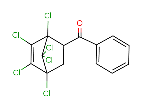 Molecular Structure of 113343-81-0 (Methanone, (1,4,5,6,7,7-hexachlorobicyclo[2.2.1]hept-5-en-2-yl)phenyl-)